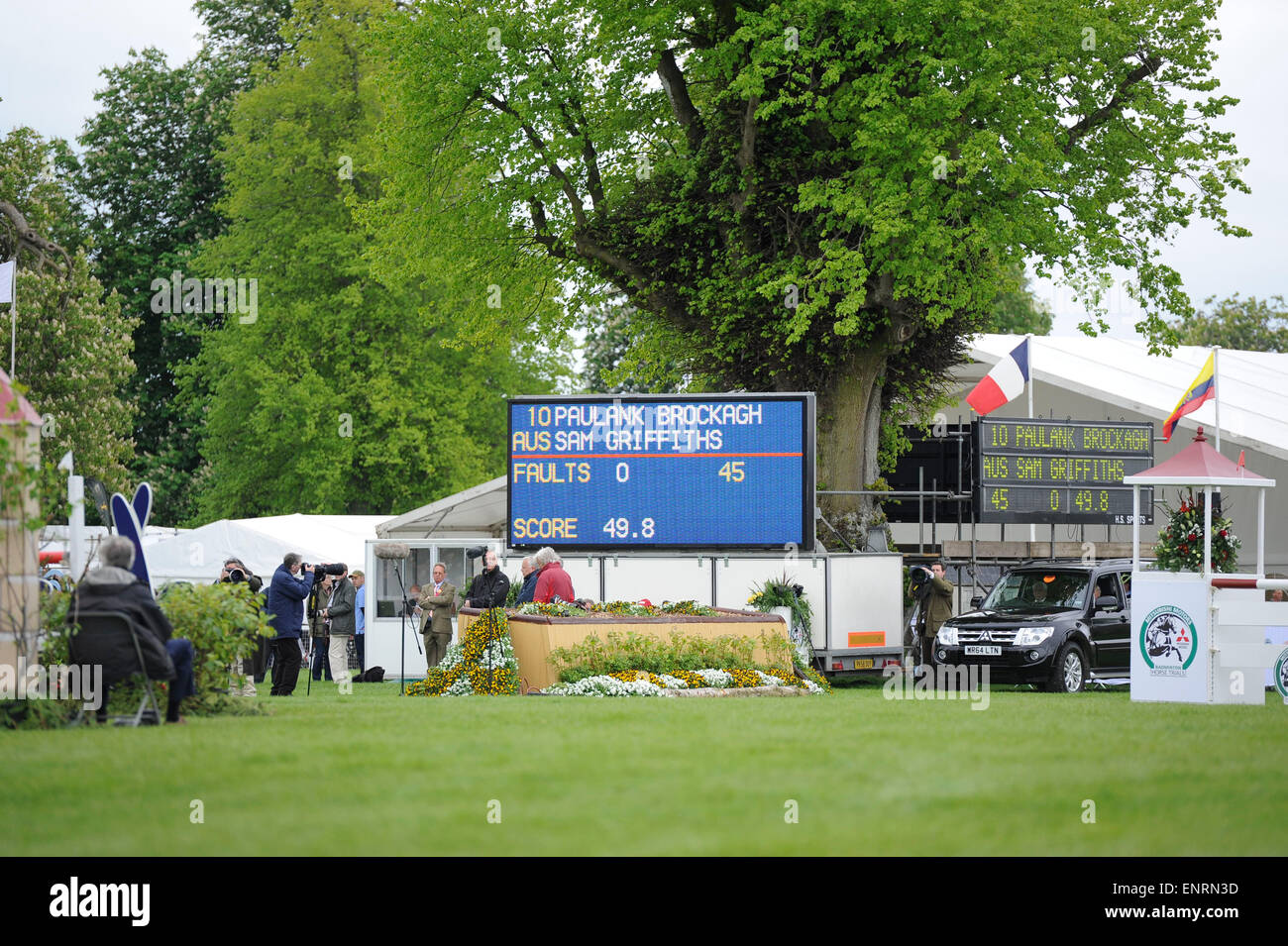Badminton, UK. 10th May, 2015. Mitsubishi Motors Badminton Horse Trials 2015. Badminton, England. Rolex Grand Slam Event and part of the FEI  series 4star. Final day  during the final phase - showjumping Credit:  Julie Badrick/Alamy Live News Stock Photo