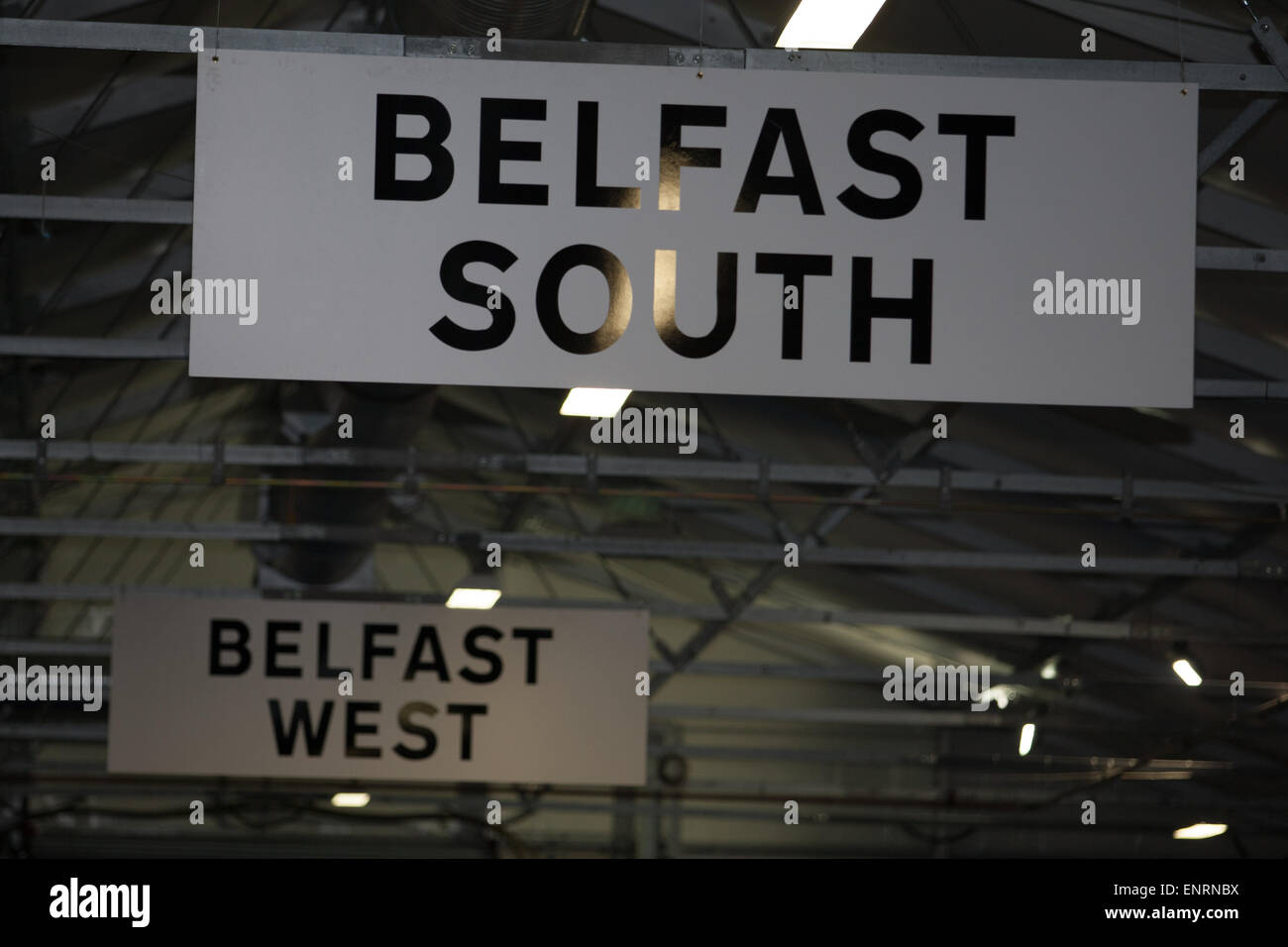 Belfast UK. 7th May 2015 General Election: Belfast count complete Stock Photo