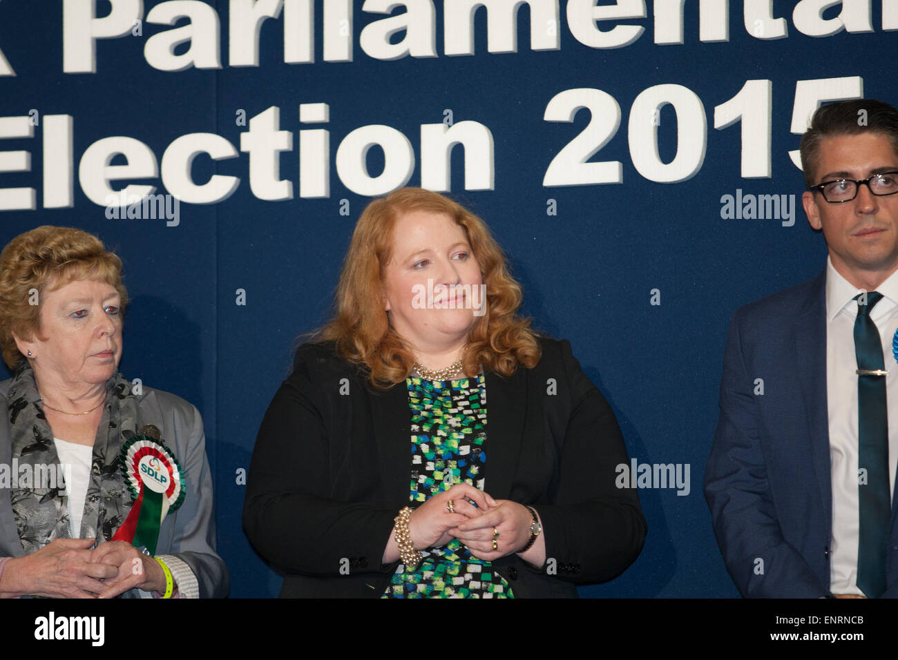 Belfast UK. 7th May 2015 General Election: Naomi Long from the Alliance who lost her seat in the constituency of Belfast East to Stock Photo
