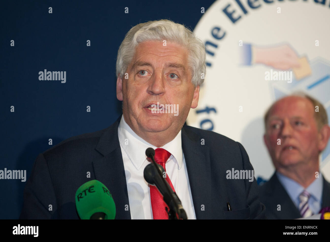 Belfast UK. 7th May 2015 General Election: Dr Allister McDonnell at his Acceptance Speech after taking the Seat of Belfast South Stock Photo