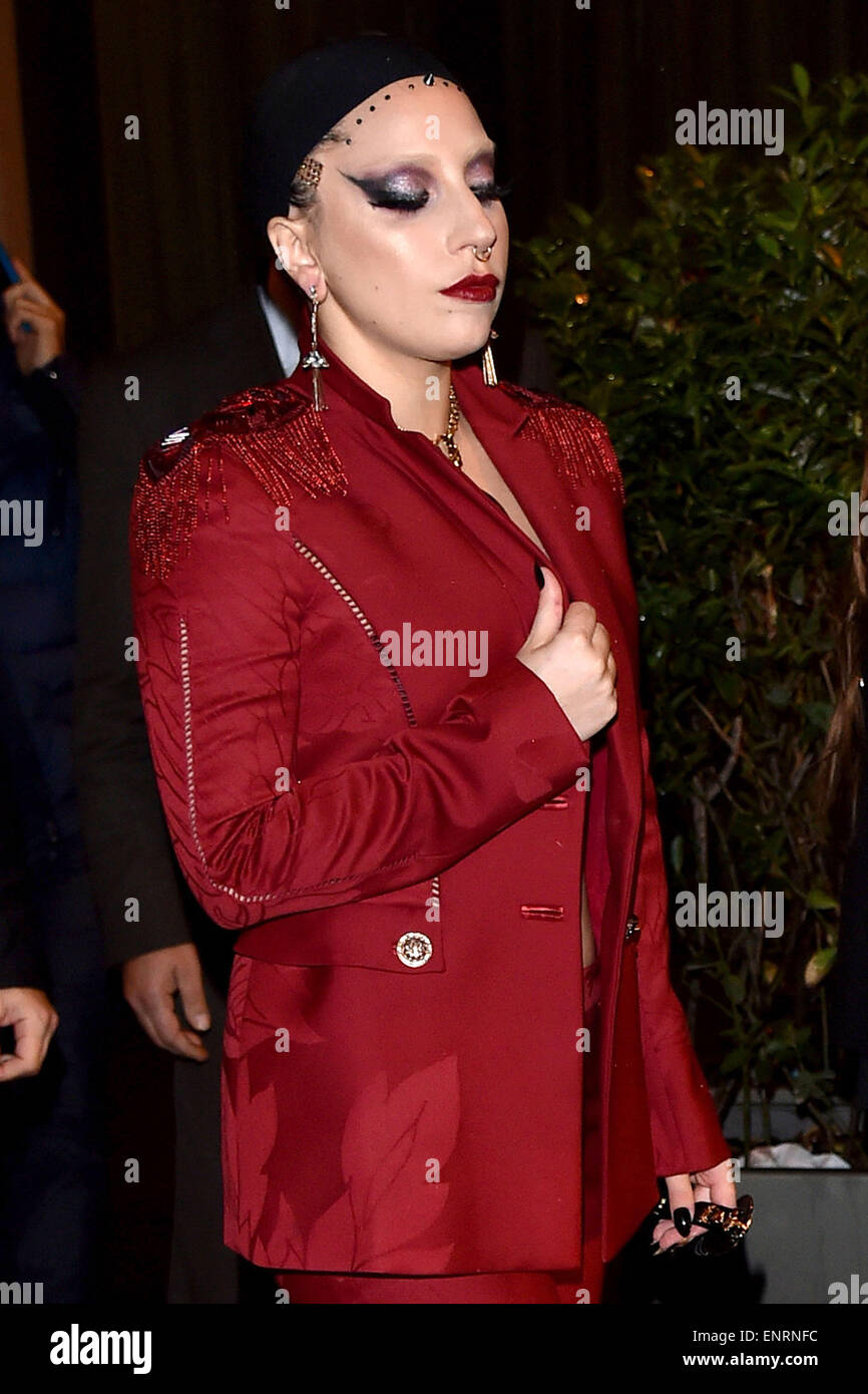 Lady Gaga and Allegra Versace leaving the Park Hyatt Hotel Featuring