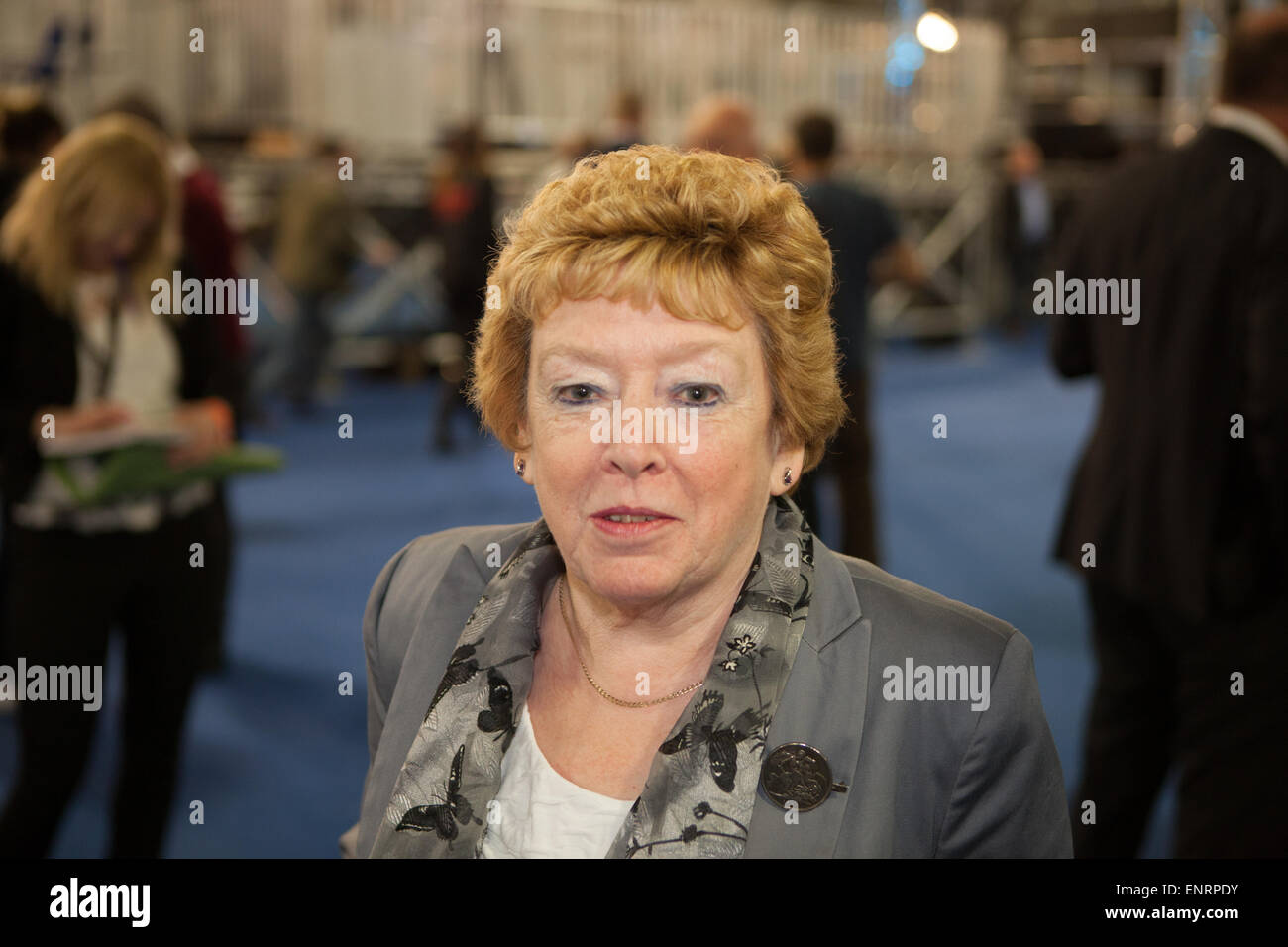 Belfast UK. 7th May 2015 General Election: Mary Muldoon from the Social Democratic and Labour Party at the Result count Stock Photo