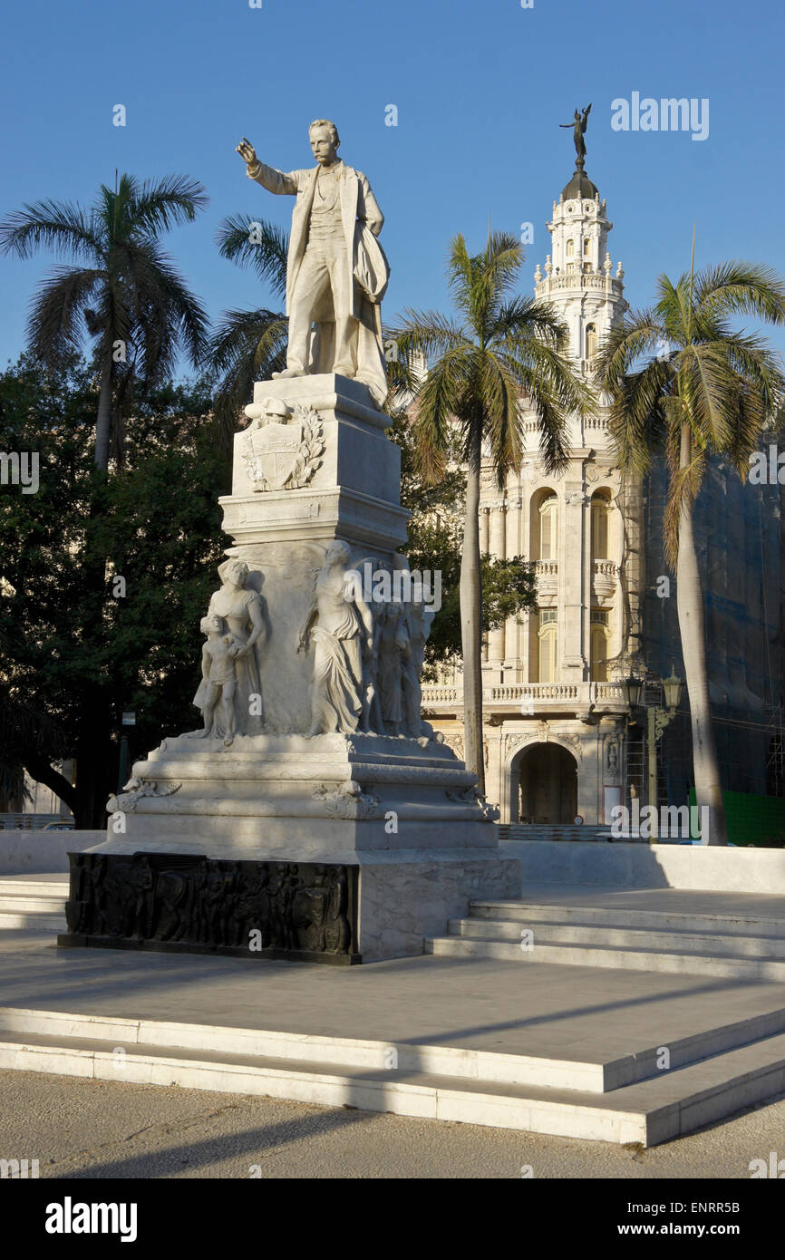 Statue of Jose Marti in Parque Central, Havana, Cuba Stock Photo