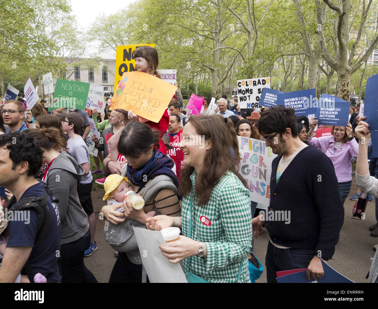 The Third Annual Brooklyn Bridge March and Rally to End Gun Violence Now organized by Moms Demand Action, May 9, 2015. Stock Photo