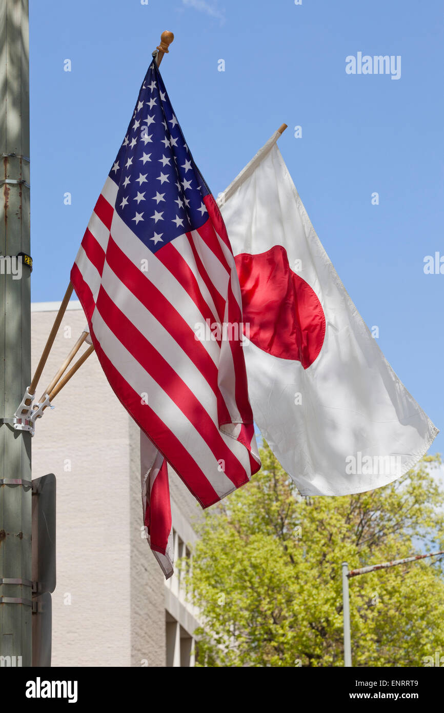 USA and Japan flag Stock Photo Alamy