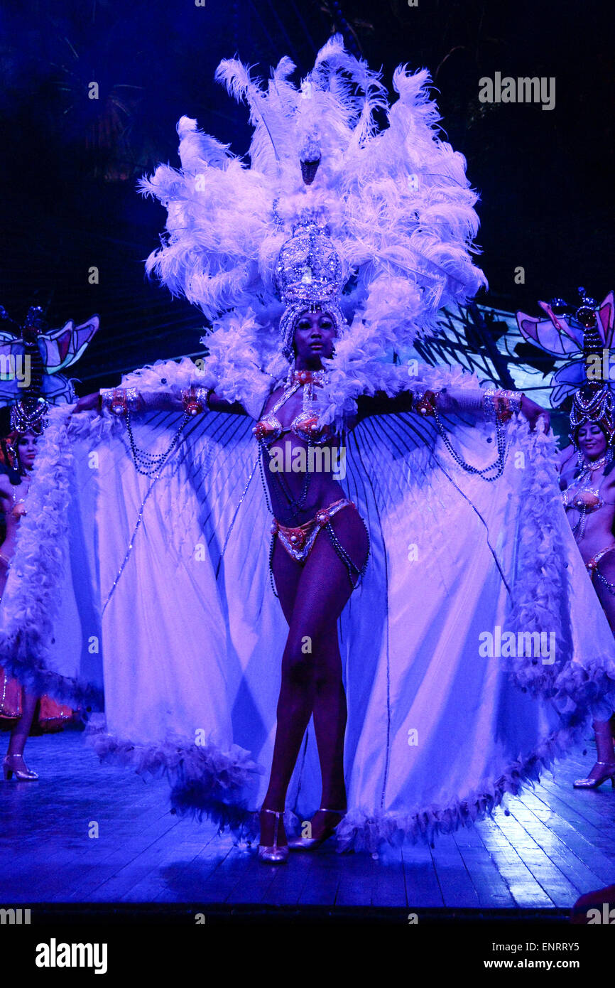 Beautifully costumed showgirl at the Tropicana Club, Havana, Cuba Stock Photo