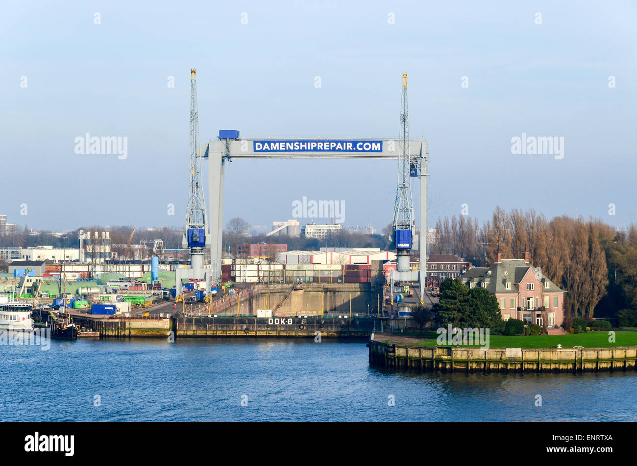 Damen ship repair shipyard, port of Rotterdam, Netherlands Stock Photo