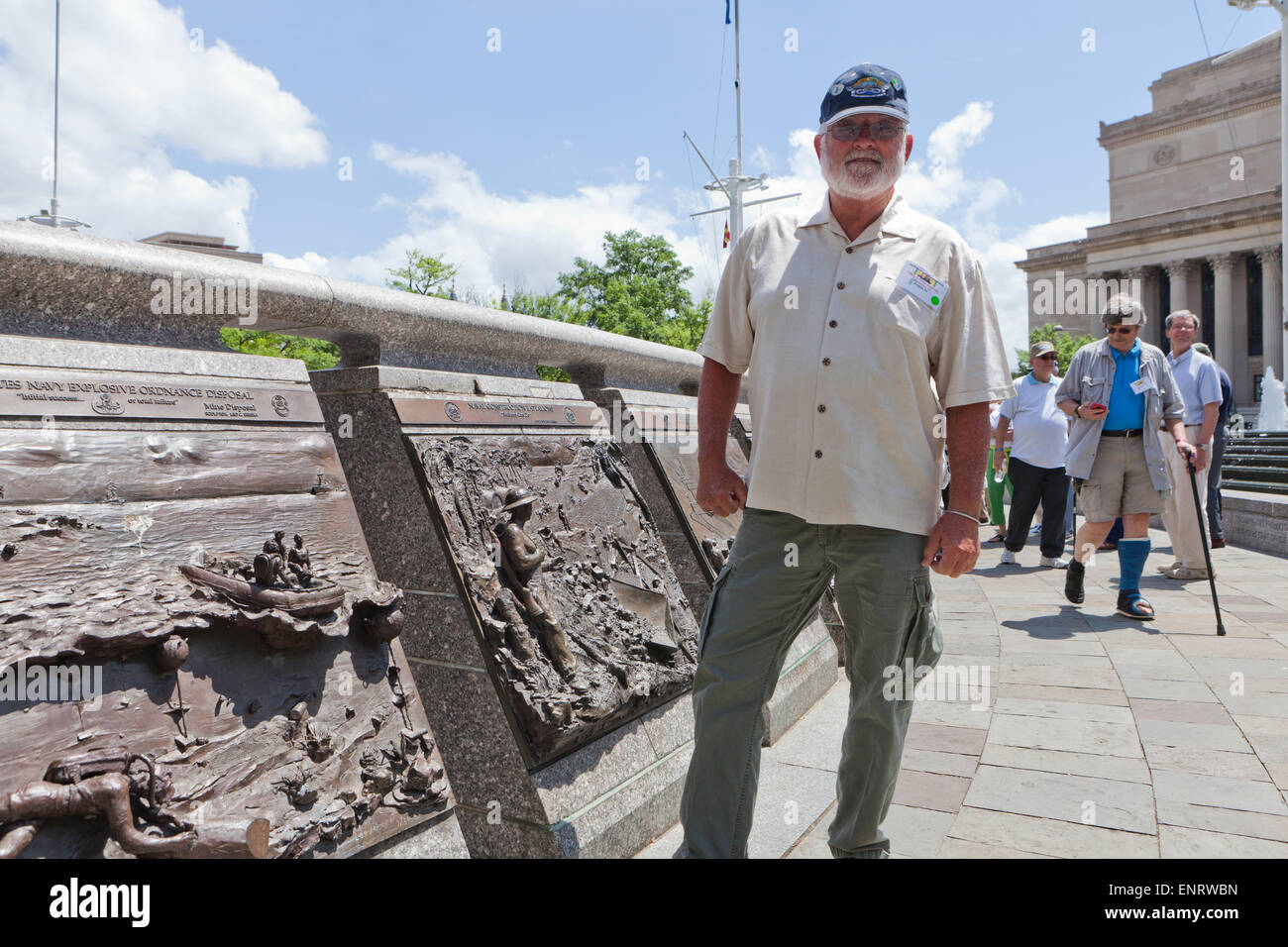 Retired Navy officer at Naval Memorial 2015 reunion - Washington, DC USA Stock Photo