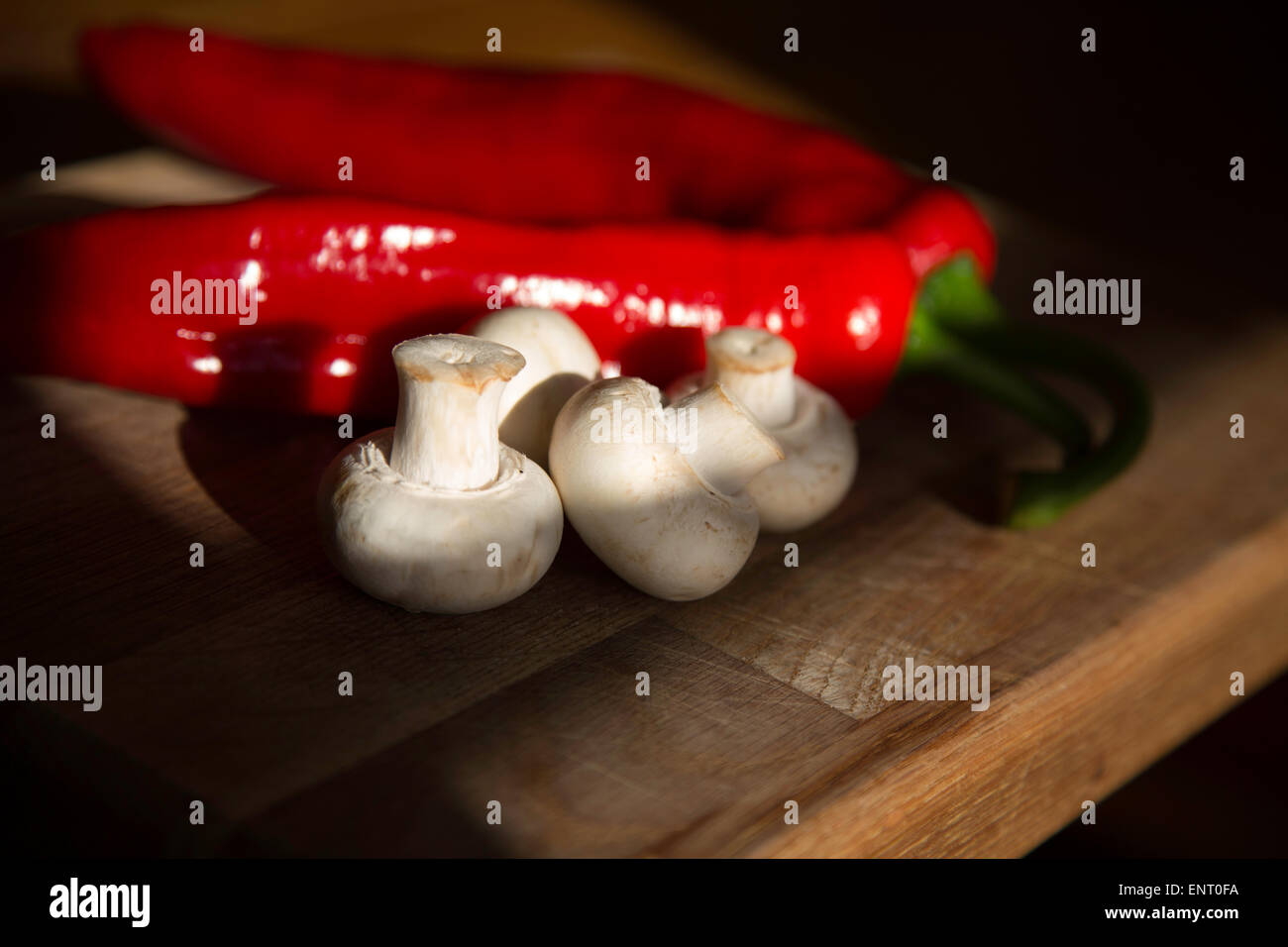 Peppers and mushrooms Stock Photo - Alamy