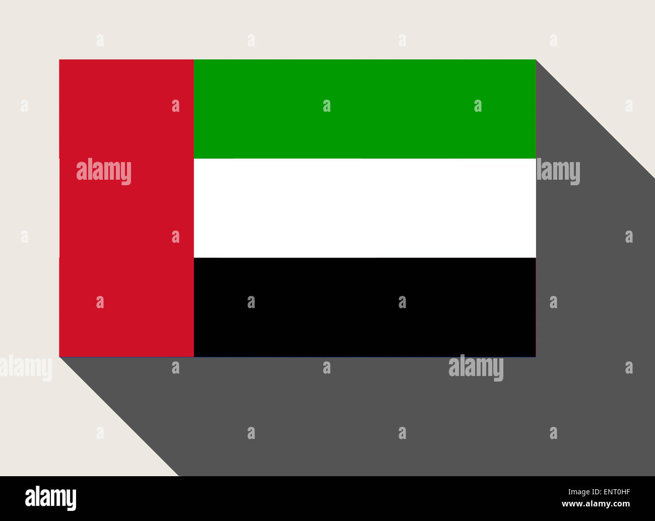United Arab Emirates flag in flat web design style. Stock Photo