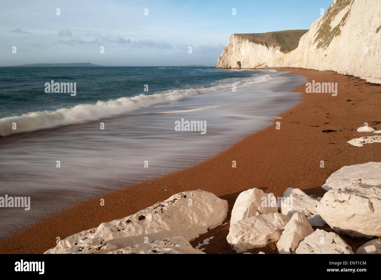 The tide sweeping in near Bat's Head on the Jurassic coastline, Dorset, UK. Stock Photo