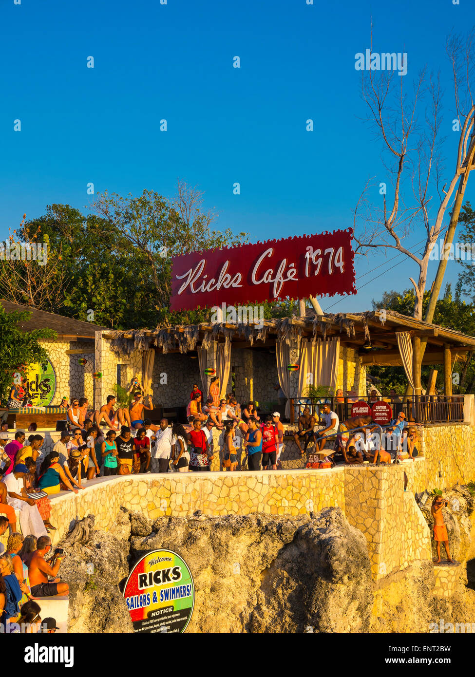 Rick's Cafe, wellknown location on the beach in Negril, Region