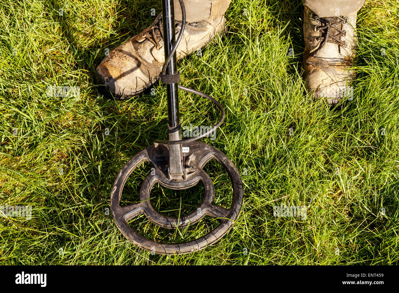 Metal Detector. Man with metal detector , he uses it to find