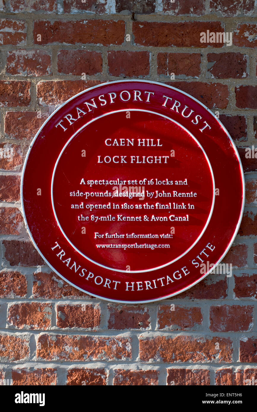 Caen Hill Lock Flight Heritage Plaque Stock Photo