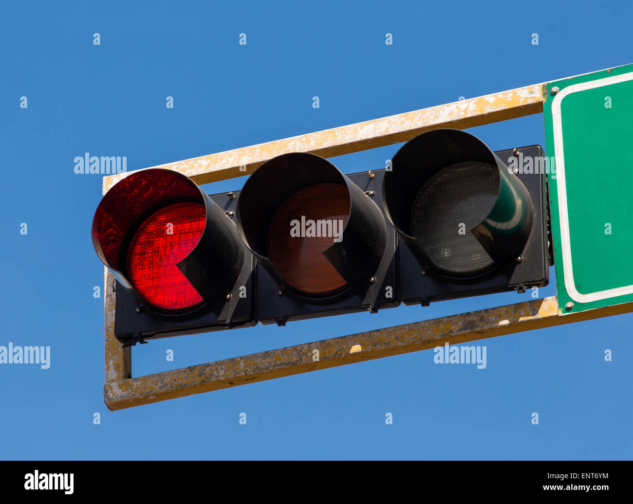 Red traffic light in the city Stock Photo