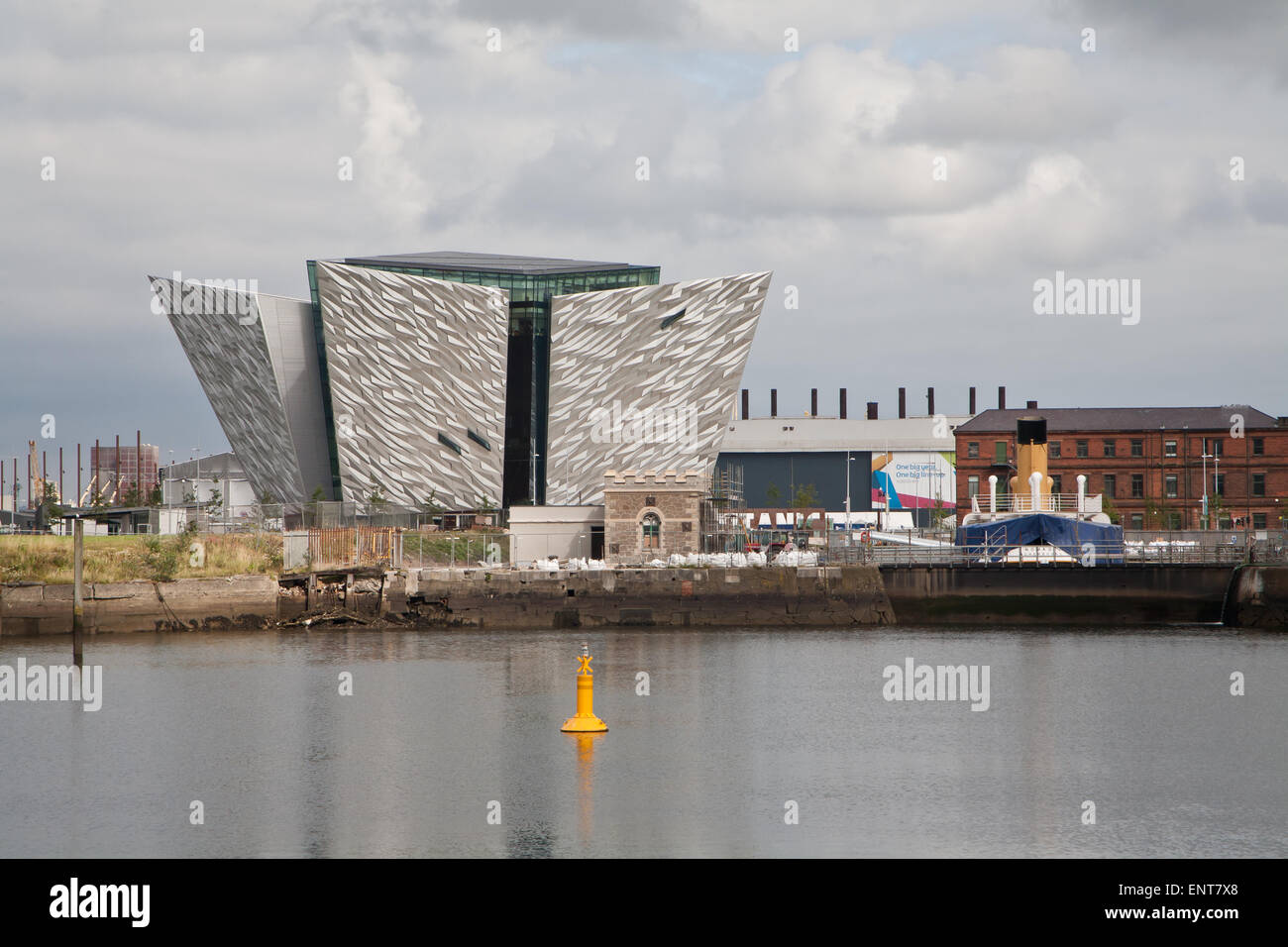 View across harbour to the Titanic Quarter, Belfast. Stock Photo