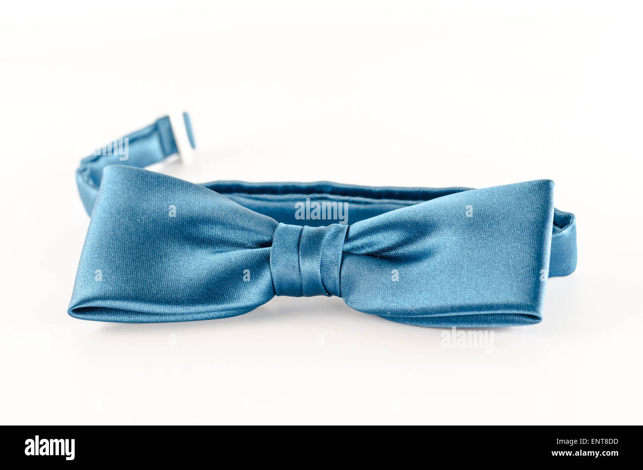 blue bow tie on a white background Stock Photo - Alamy