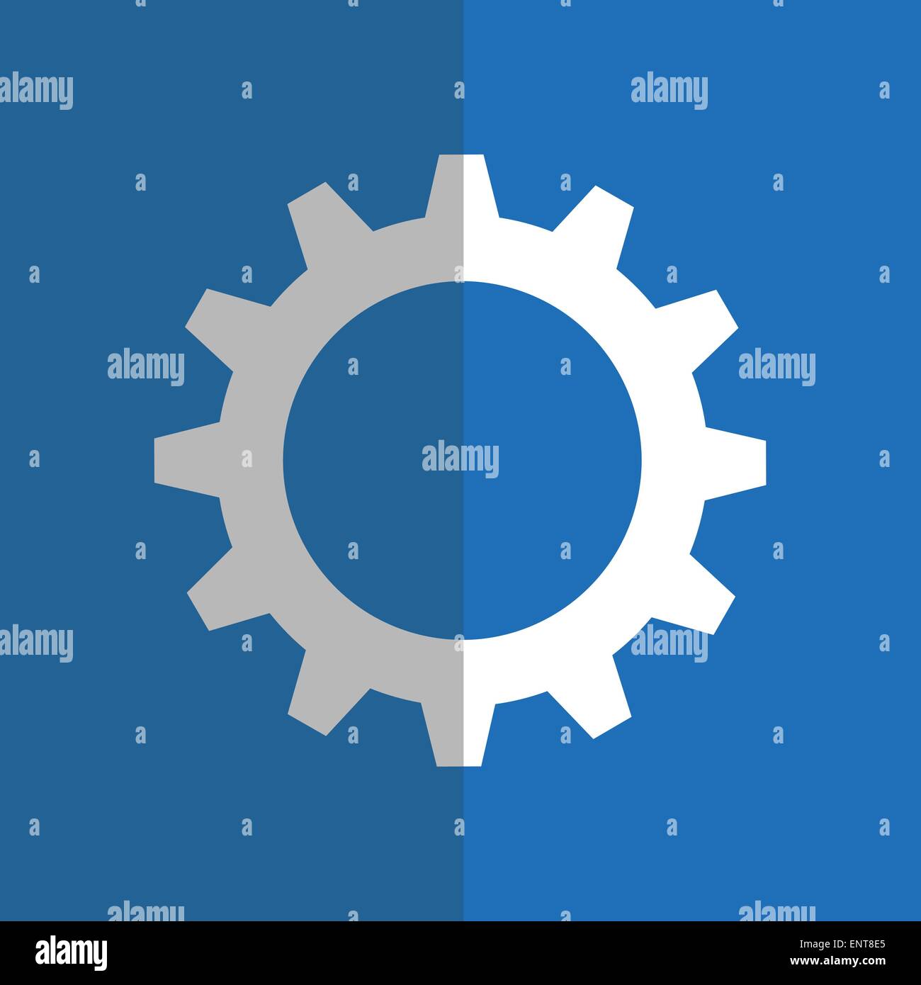 White gearwheel on blue background Stock Vector Image & Art - Alamy