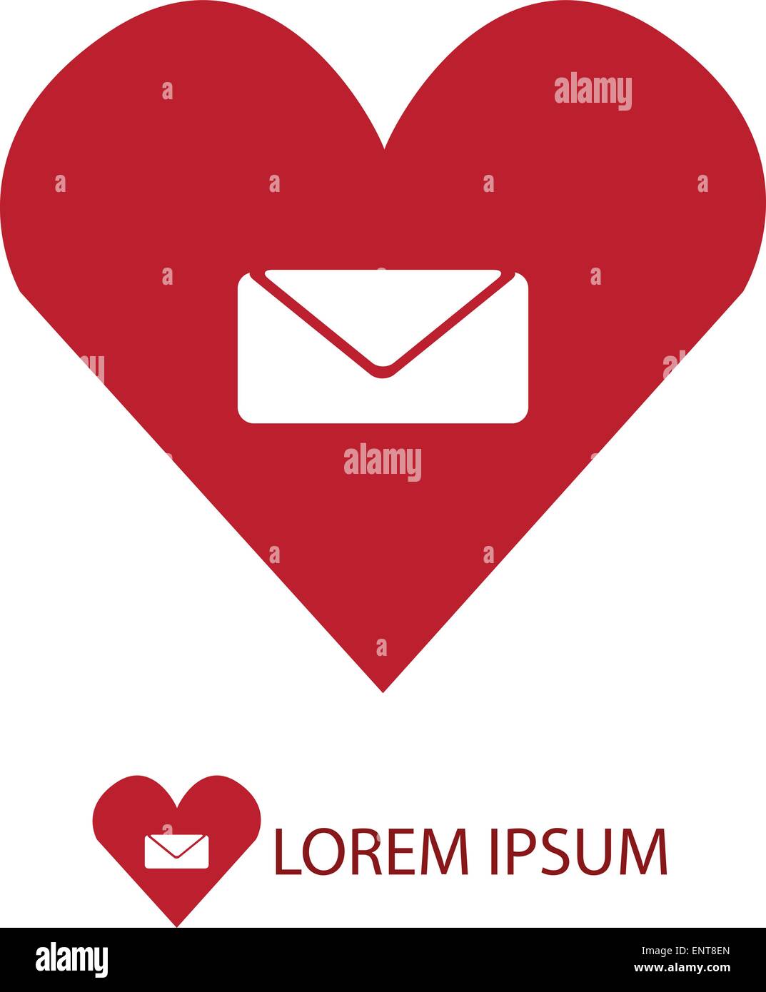 Red love mail sign Stock Vector