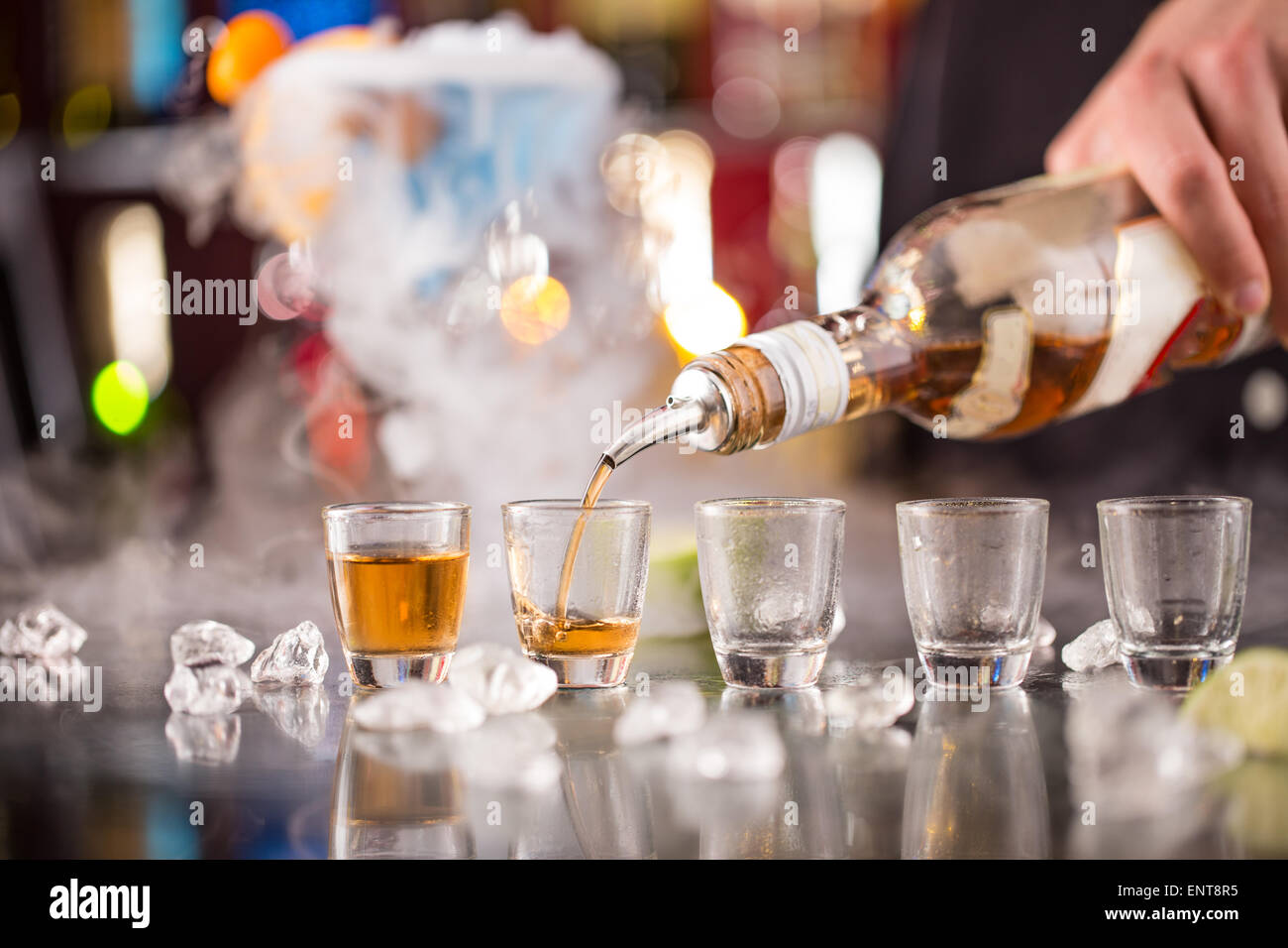 Snifters on bar desk, close-up Stock Photo - Alamy