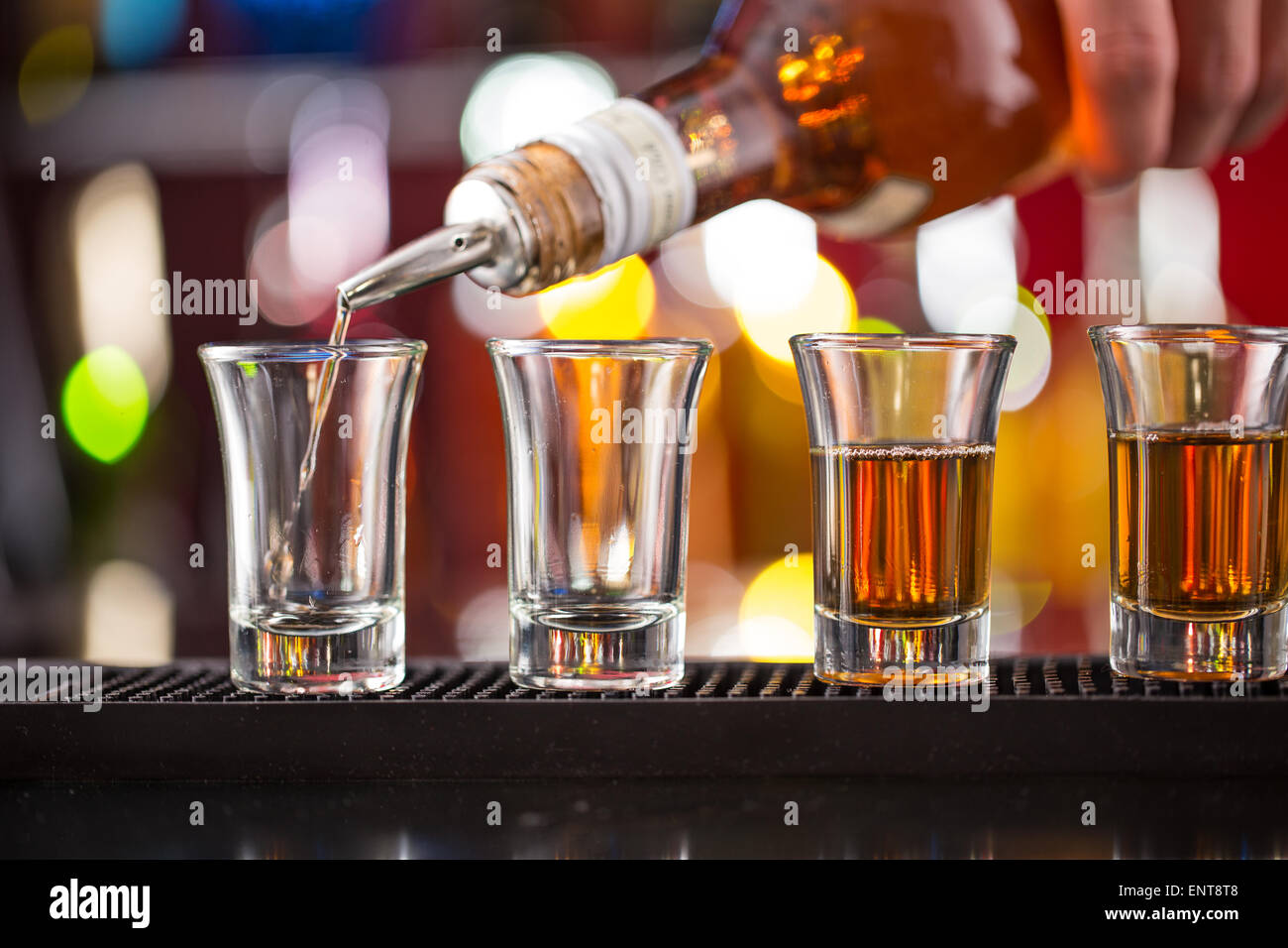 Snifters on bar desk, close-up Stock Photo - Alamy