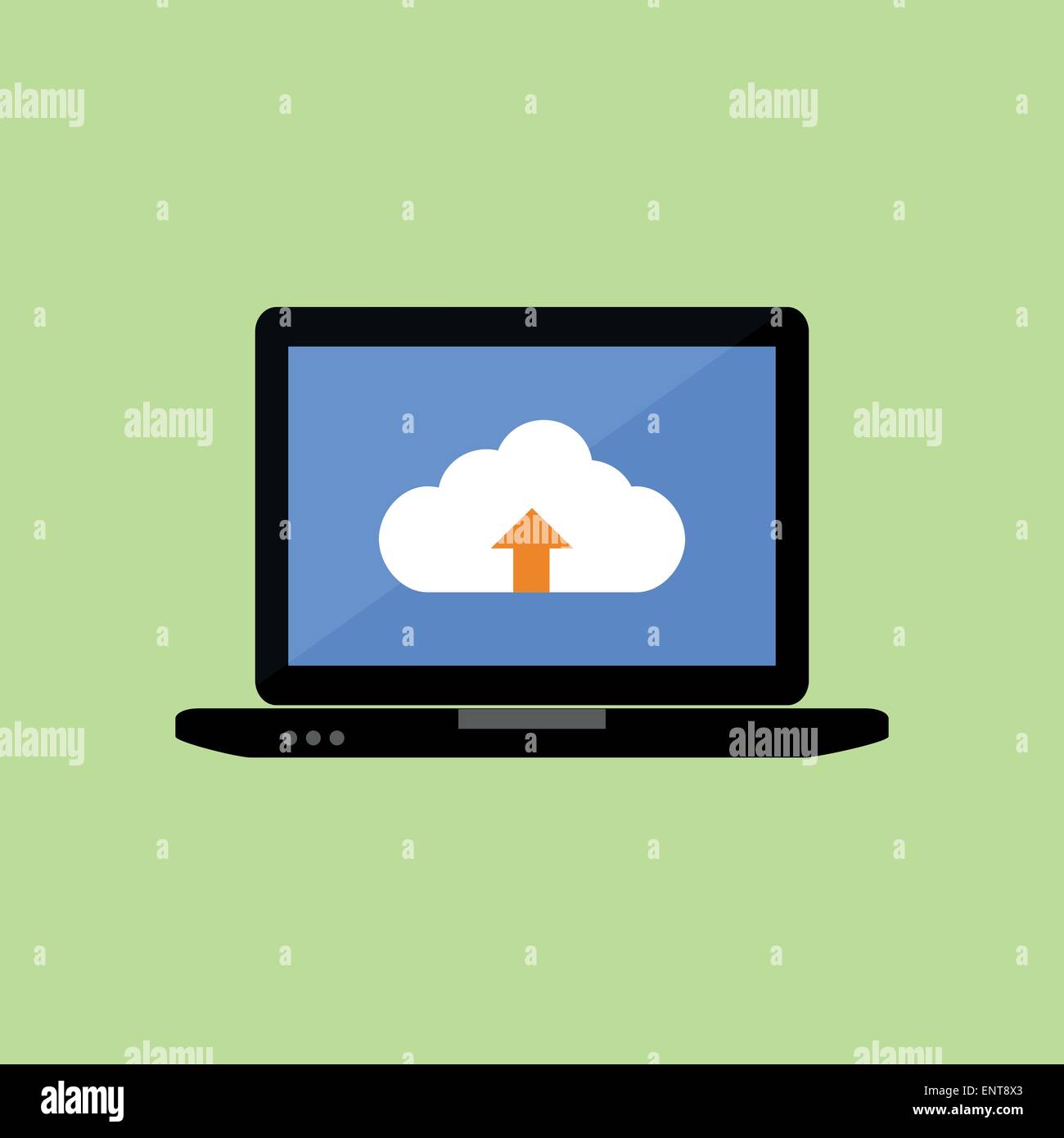 Flat style laptop with cloud uploading Stock Vector Image & Art - Alamy