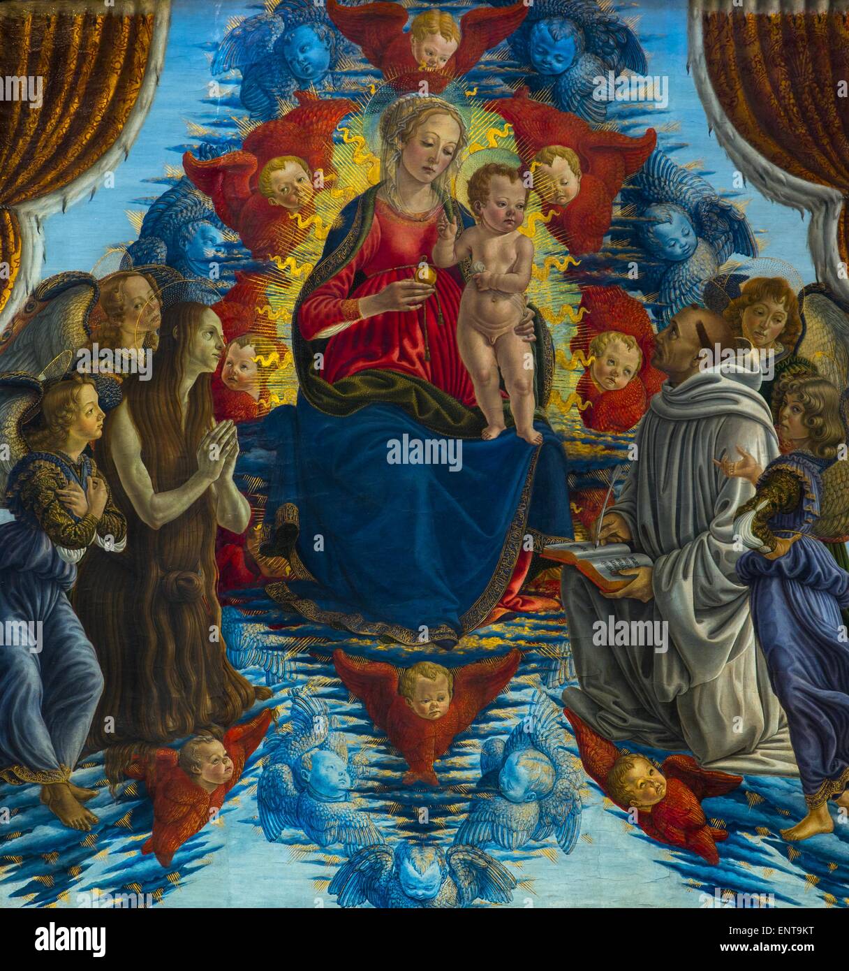 Virgin and Child in glory, surrounded by Saint Mary Magdalene and by Saint Bernard 26/09/2013 - Collection Stock Photo