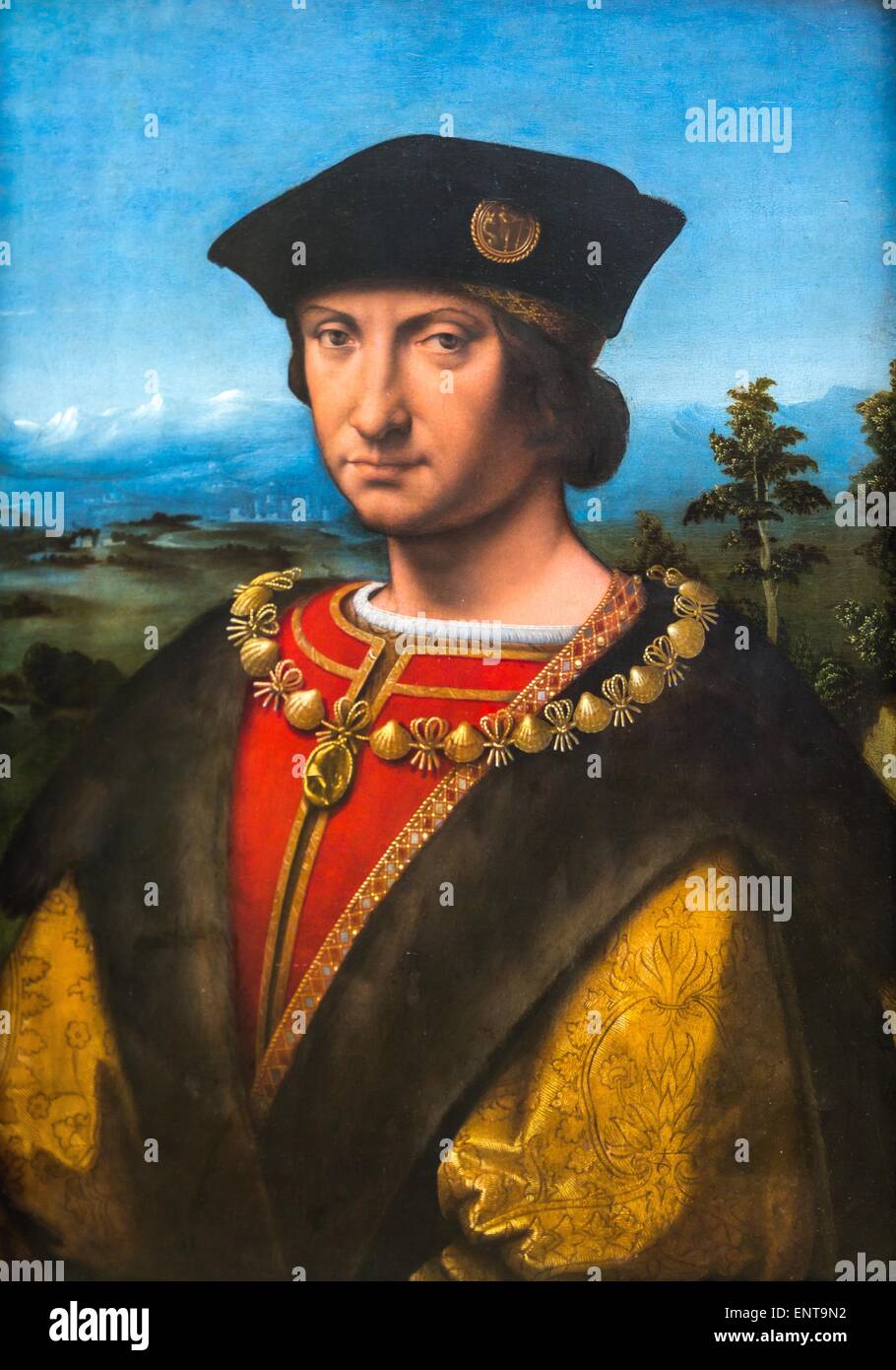 Portrait of Charles II d'Amboise - according to Andrea di Bartolo, called Solario 26/09/2013 - 16th century Collection Stock Photo