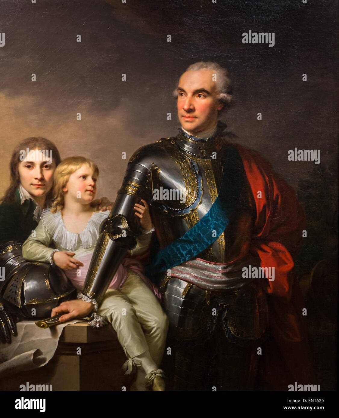 The count Stanislas Potocki with his two sons 02/10/2013 - 18th century Collection Stock Photo