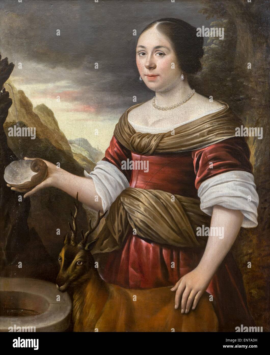 Portrait of a Woman in Granida Oil on canvas 23/08/2013 - 17th century Collection Stock Photo