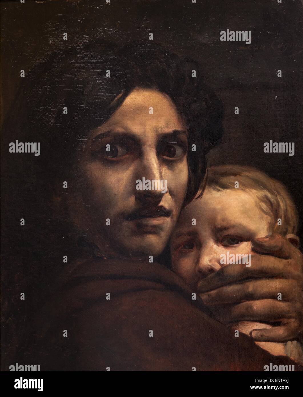 ActiveMuseum 0002980.jpg / Woman and child's head (study of the massacre of the innocents) Oil on canvas 25/10/2013  -   / 19th century Collection / Active Museum Stock Photo