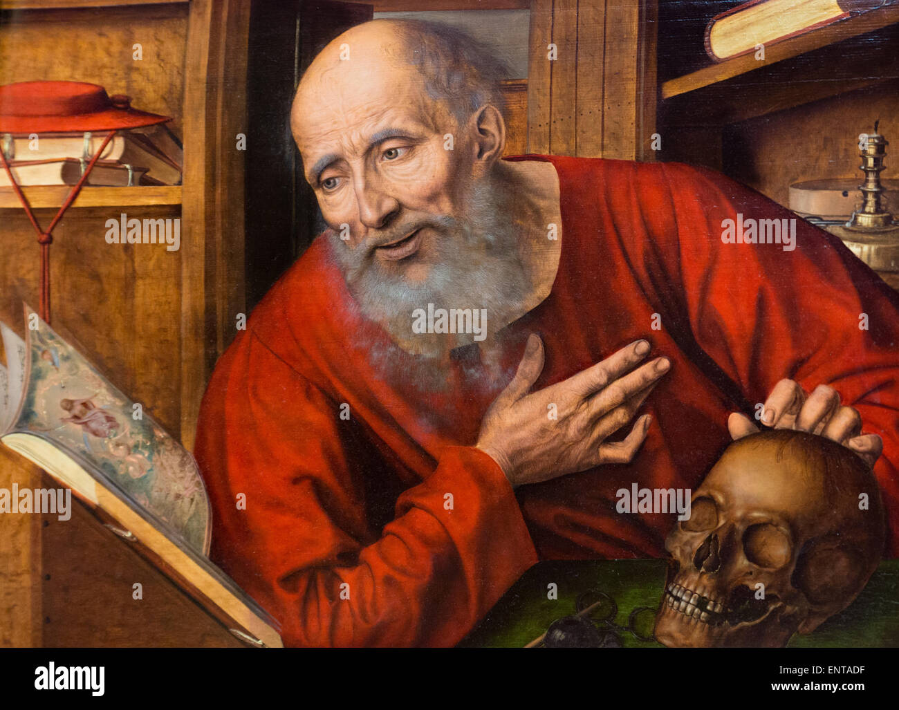 ActiveMuseum 0006064.jpg / St Jerome in his cell, (according to) Quentin Massys 04/12/2013  -   / 16th century Collection / Active Museum Stock Photo