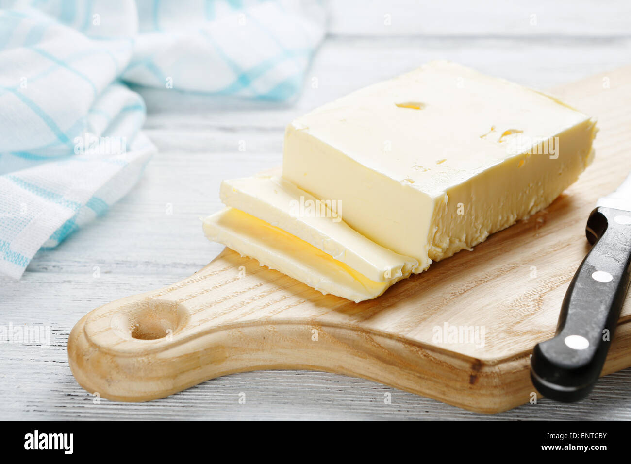 Fresh dairy butter on board, food Stock Photo Alamy