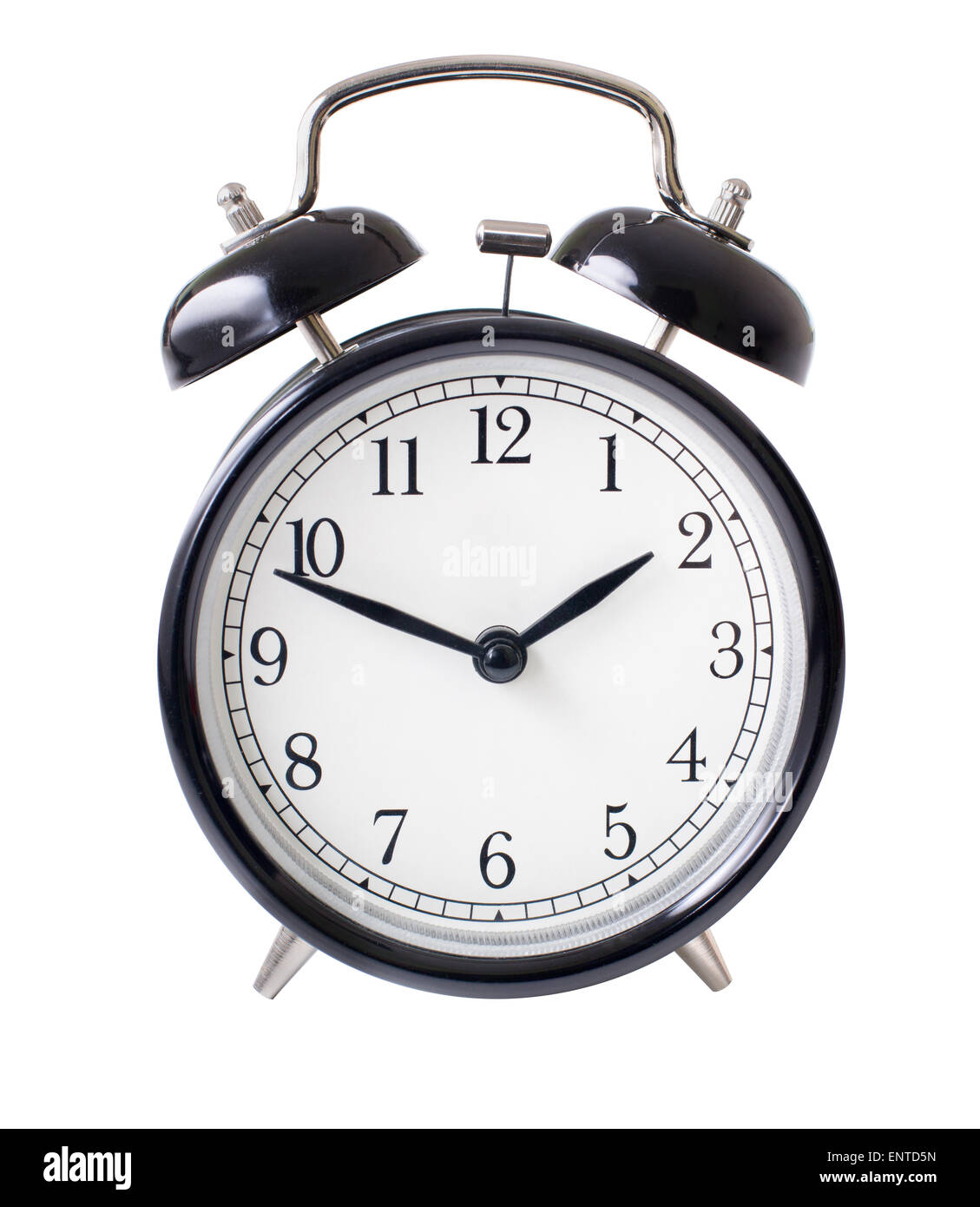 Classic alarm clock isolated on white with clipping path included Stock