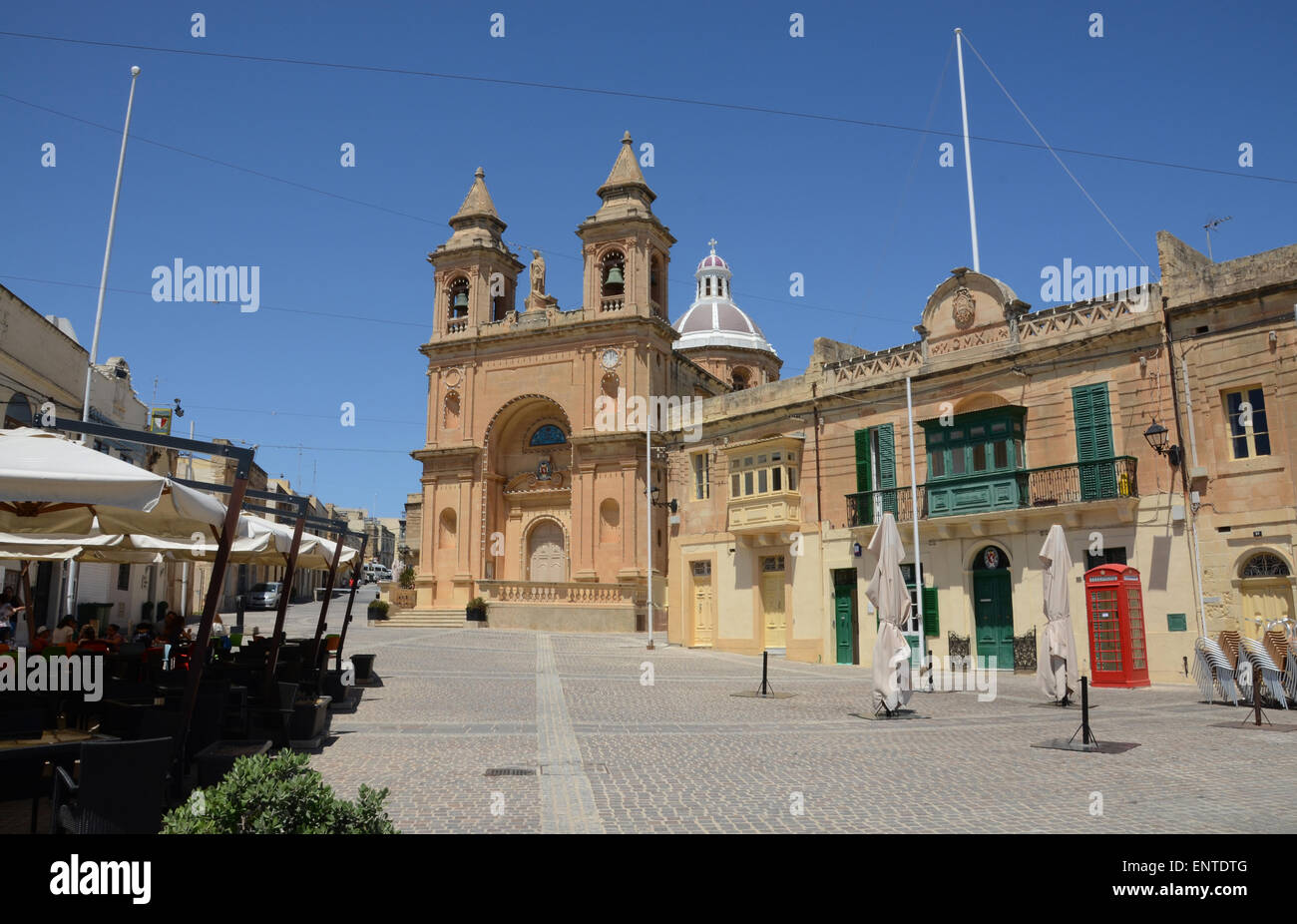 Our Lady of Pompeii Church in Marsaxlokk town center, Malta Mediterranean Europe Stock Photo