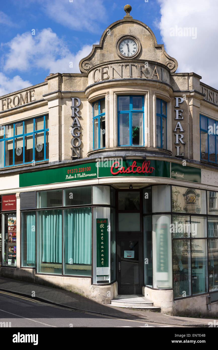 Italian restaurant, Palmer Street at Frome in Somerset, England Stock