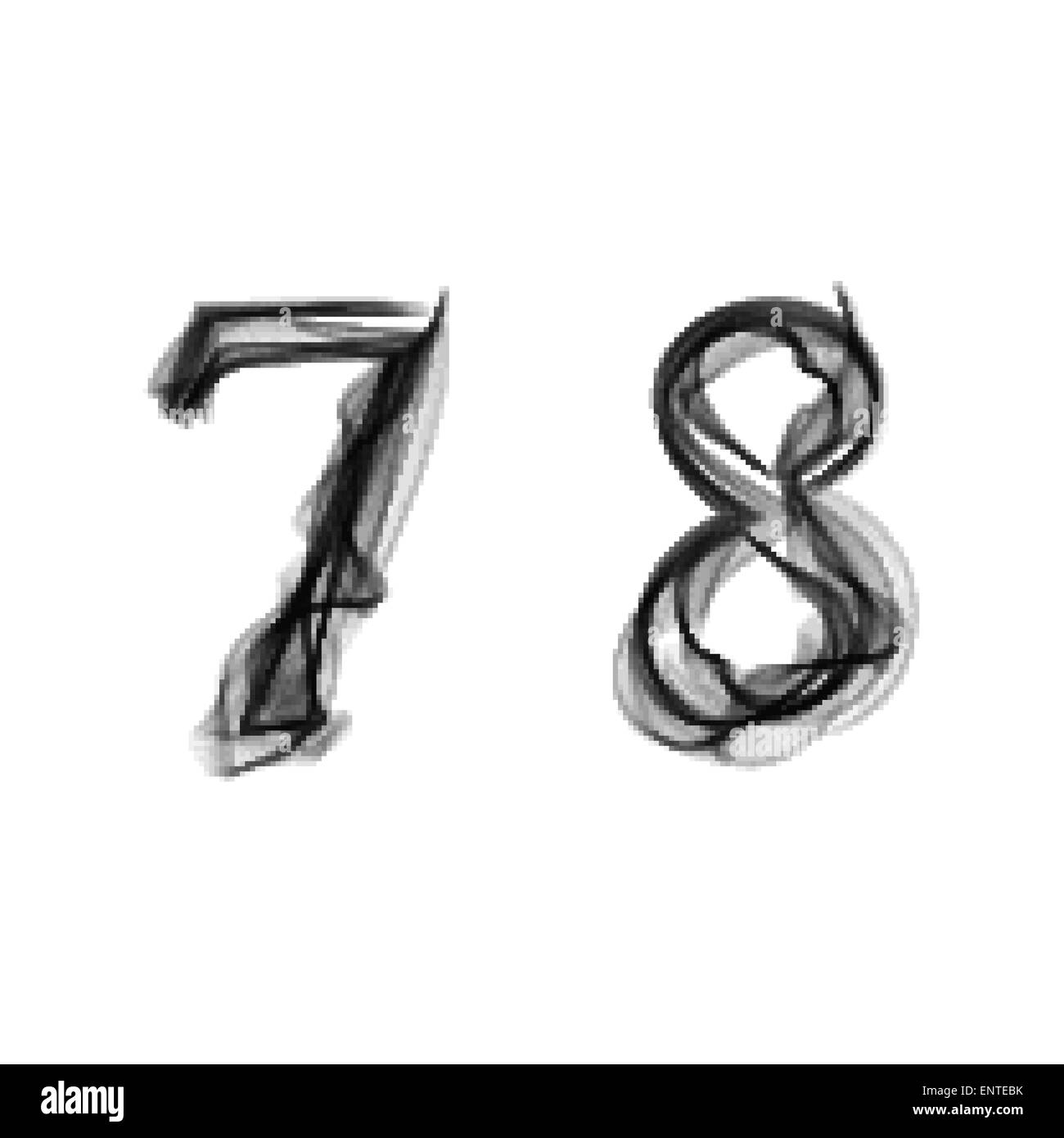 Black Smoke Font Numbers Stock Vector Images - Alamy