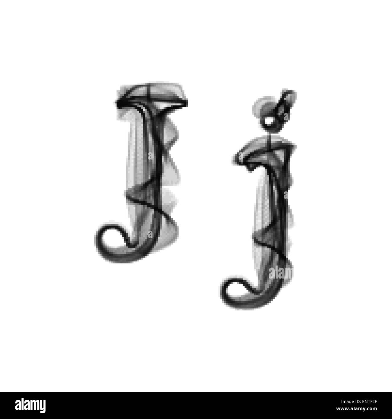 black smoke font letter j stock vector art illustration vector smoke letters font