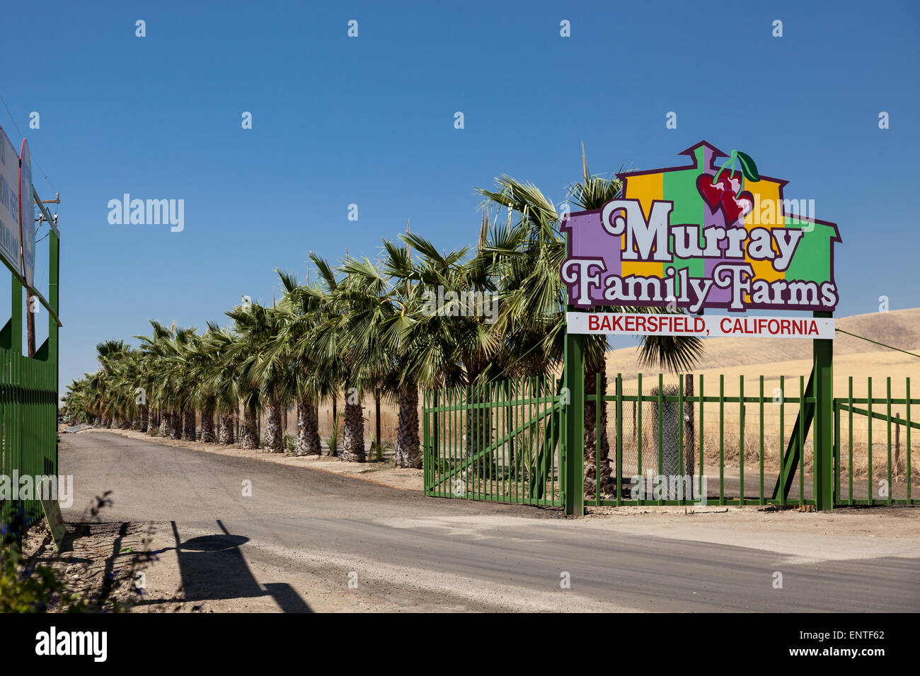 Entrance to Murray Family Farms in Bakersfield California Stock Photo