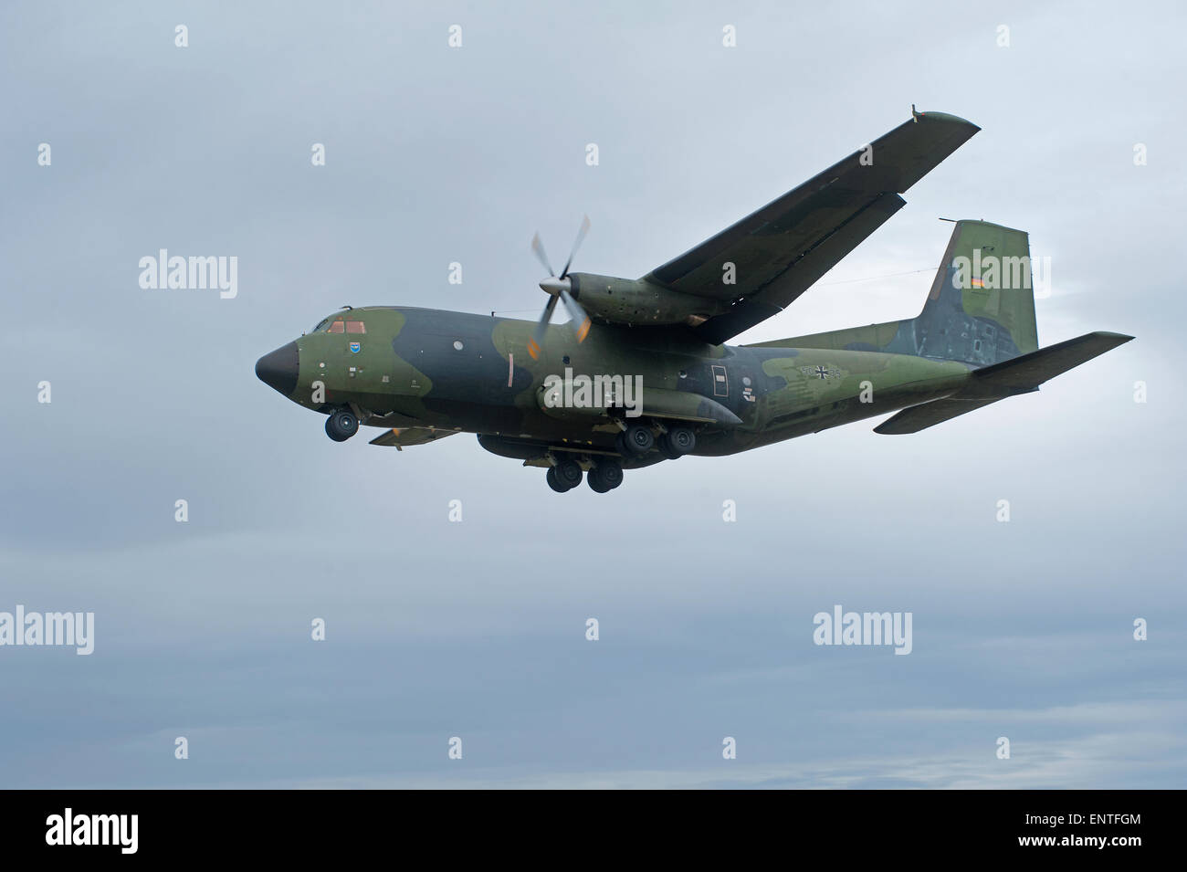 German military Transall C160D twin engined troop and freight transport Aircraft.  SCO 9781. Stock Photo