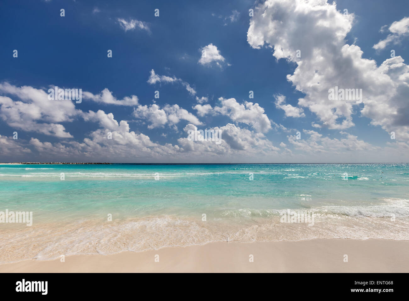 Beautiful Caribbean sea beach with turquoise water Stock Photo