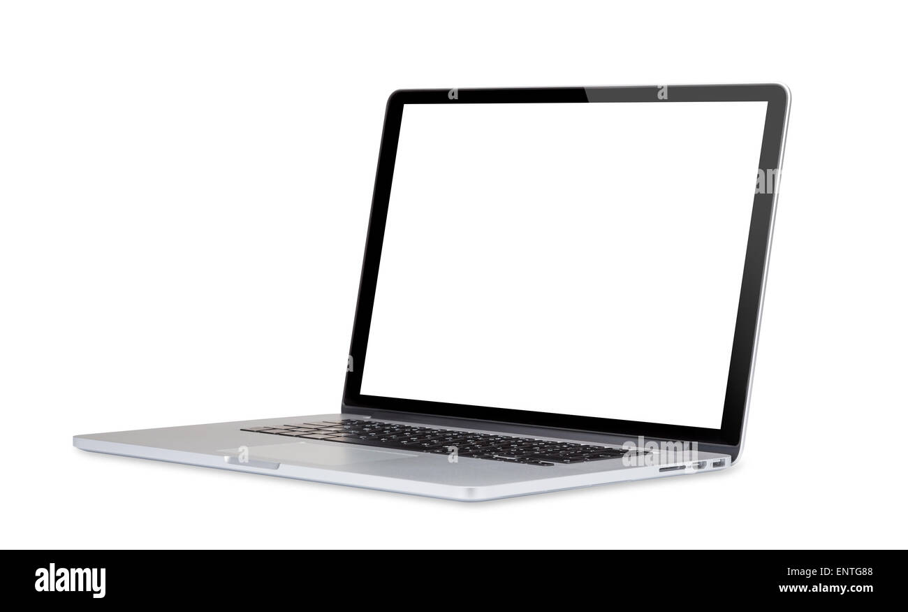 Laptop computer isolated on white background Stock Photo - Alamy