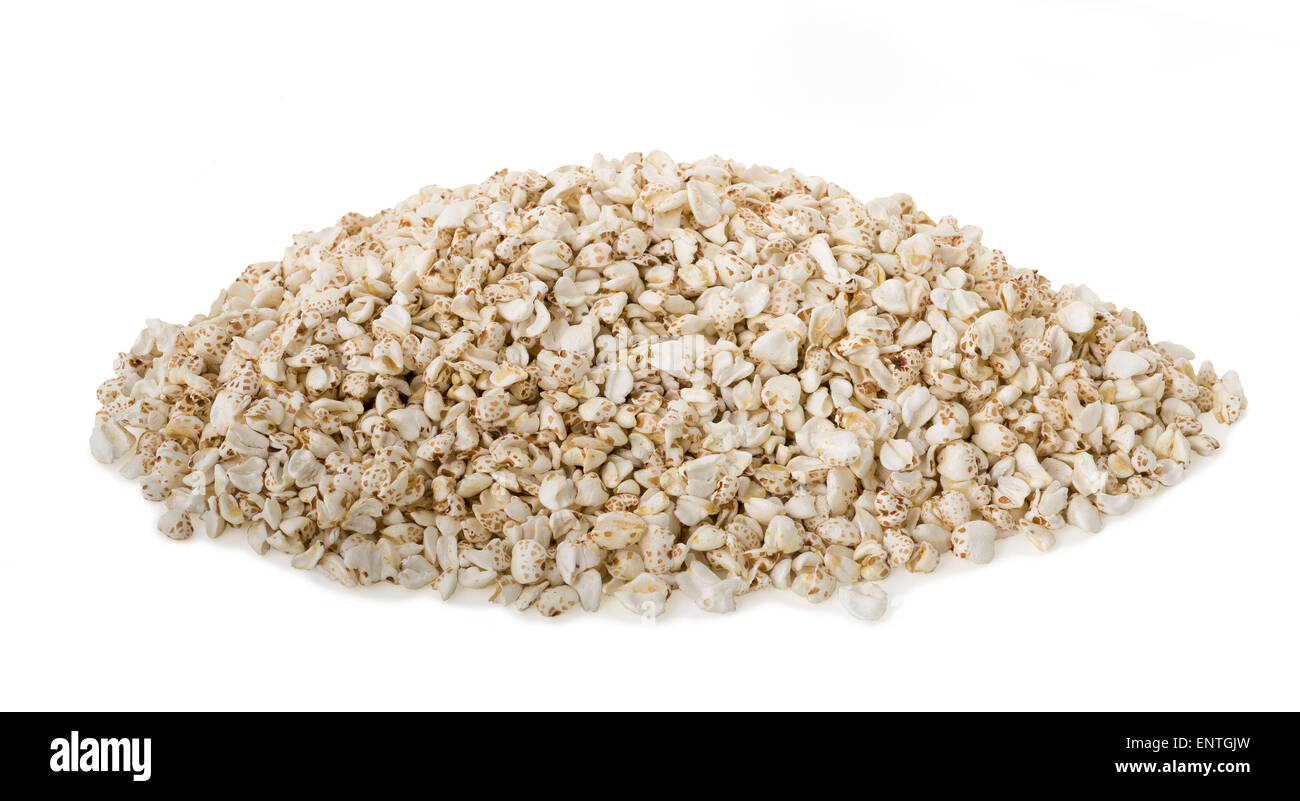 Buckwheat flakes isolated on a white background Stock Photo