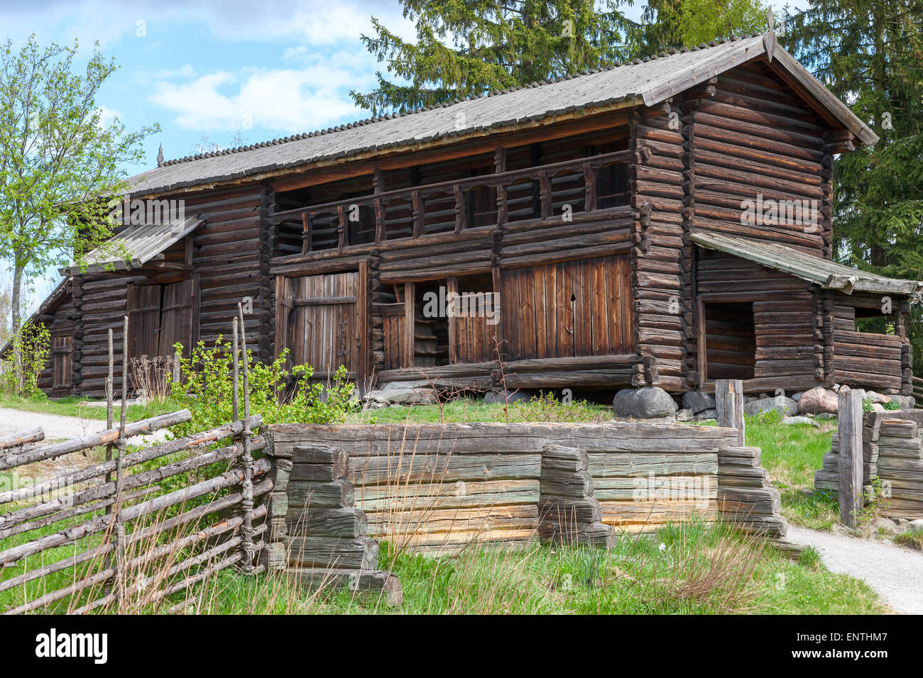 Picture of Typical swedish wooden house hi-res stock photography and images - Alamy