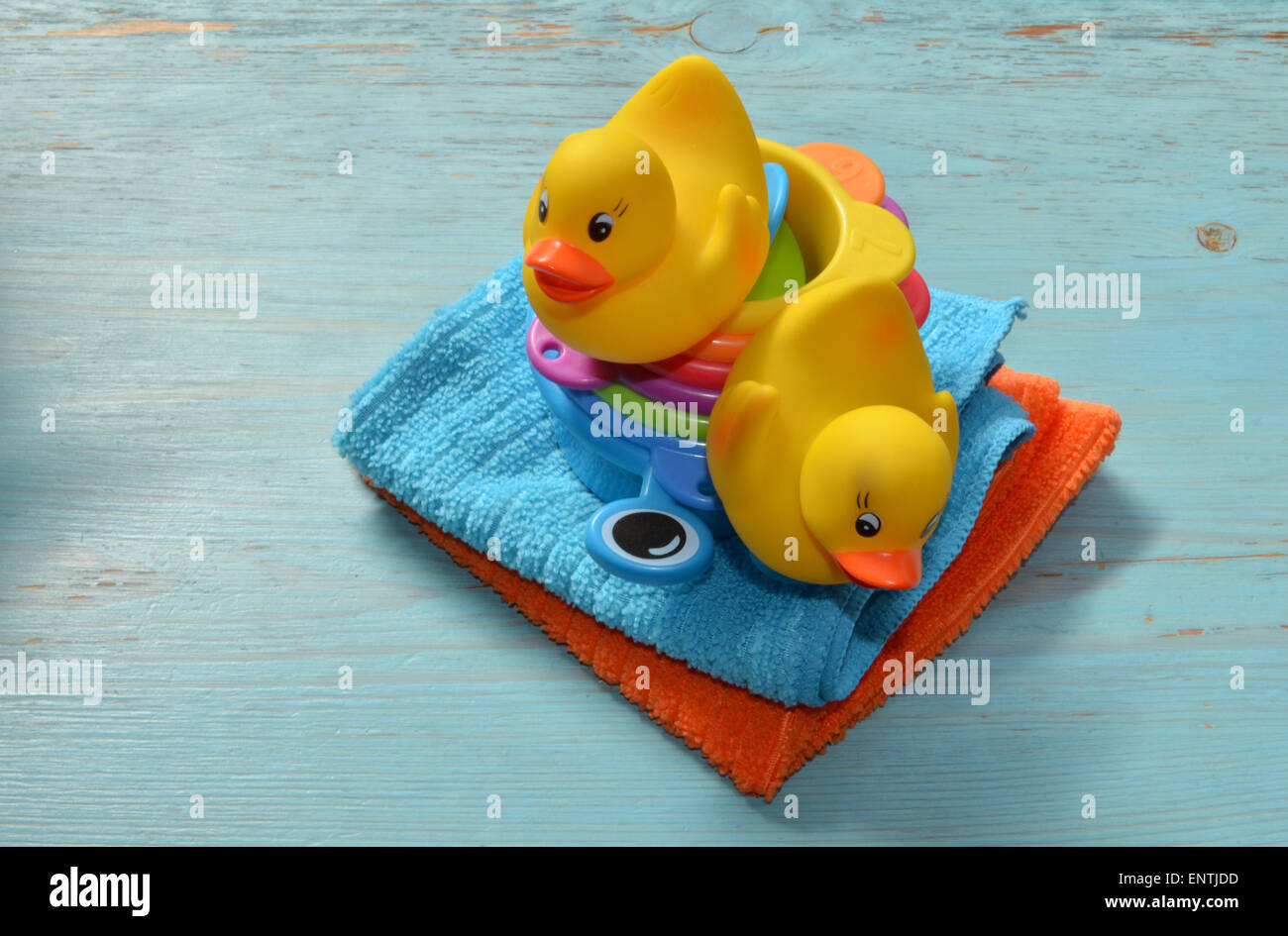 two little ducks rubber ducks in the bathroom Stock Photo Alamy