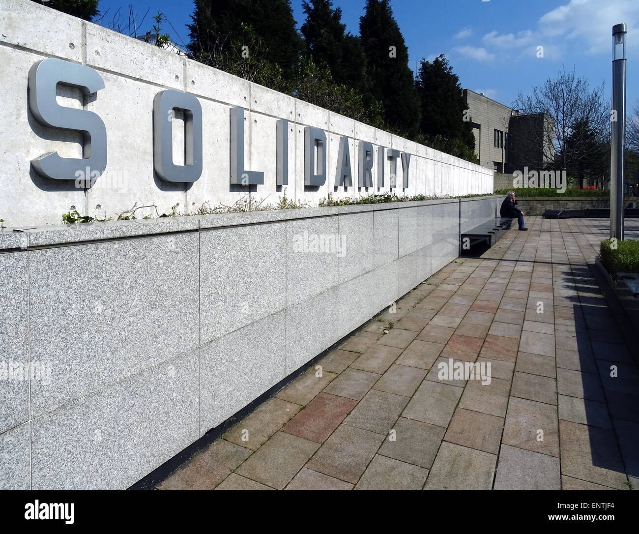 Solidarity Plaza across from the Clydebank Town Hall Stock Photo