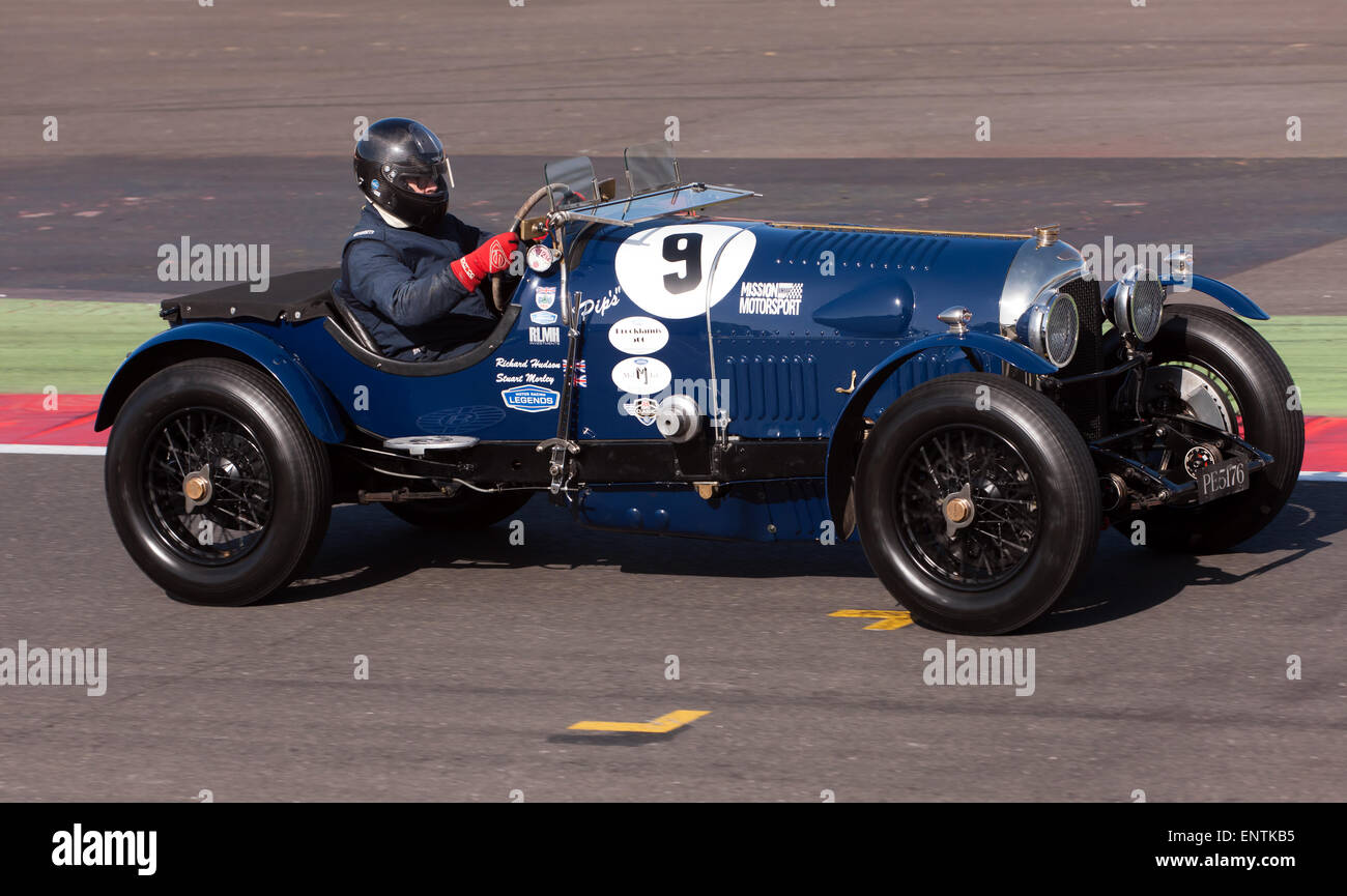 Richard Hudson/Stuart Morley with their prewar Bentley 3/4.5, race car, being put through its