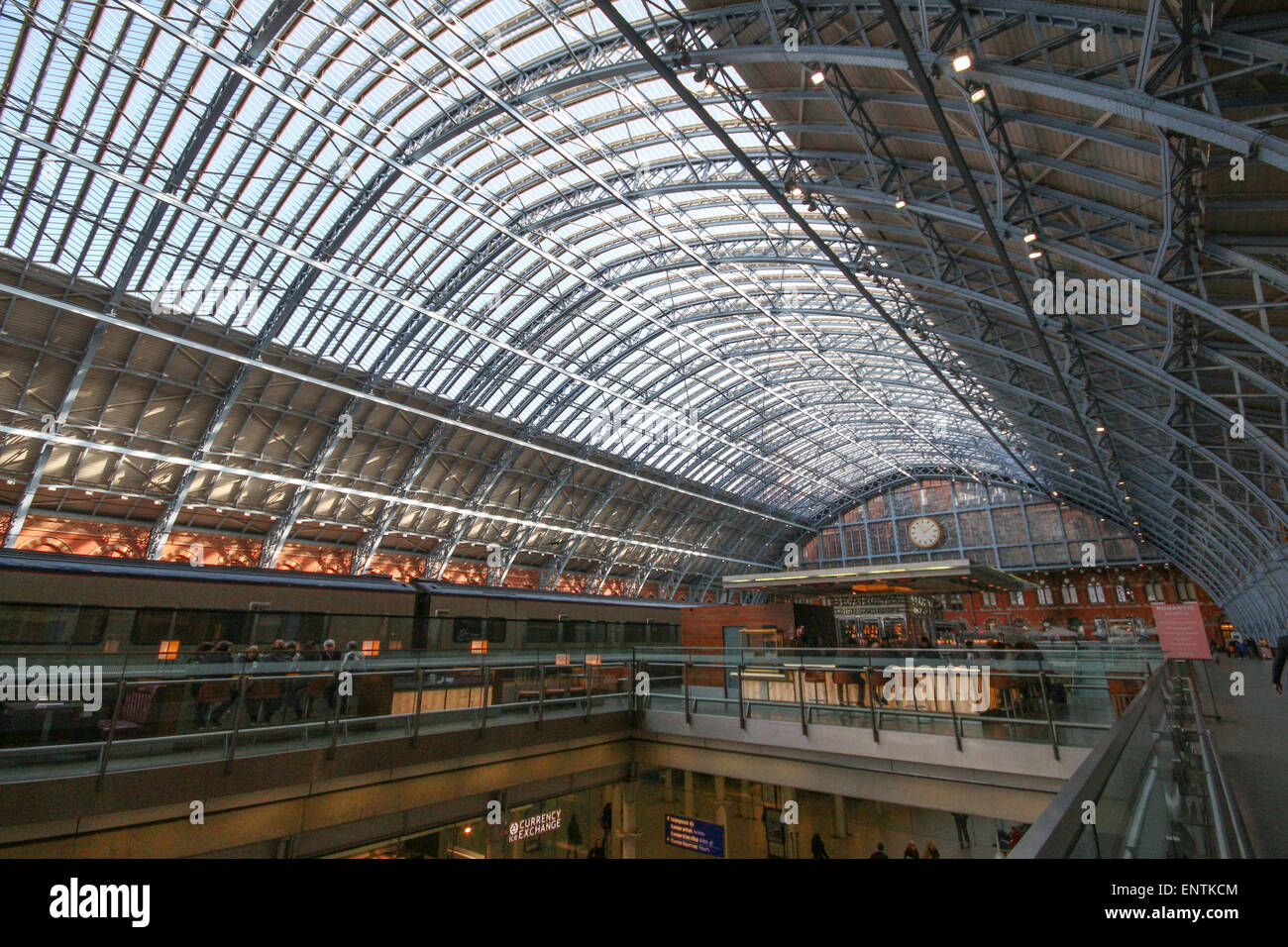 Searcy's Champagne Bar and restaurant in St Pancras International Railway Station London Stock Photo