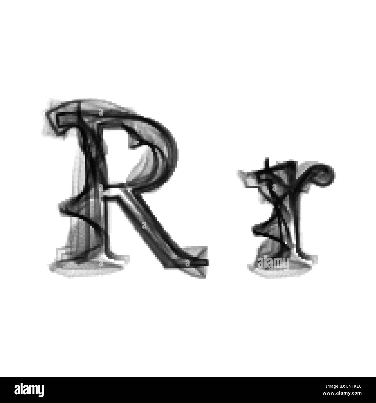 Black Smoke font. Letter R Stock Vector Image & Art - Alamy
