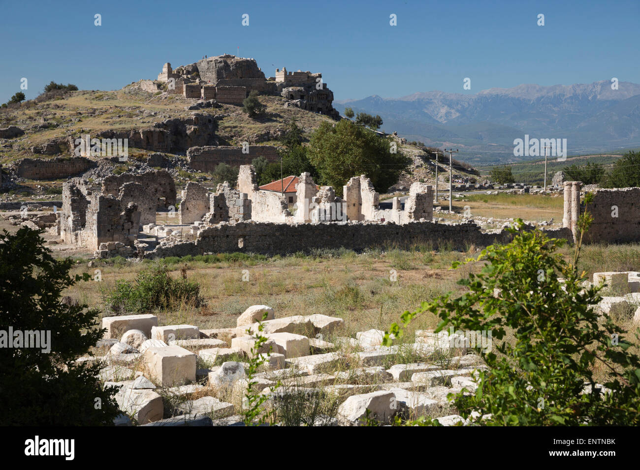 Ruins of ancient Tlos, near Kalkan, Lycia, Antalya Province, Mediterranean Coast, Southwest Turkey, Turkey, Asia Stock Photo